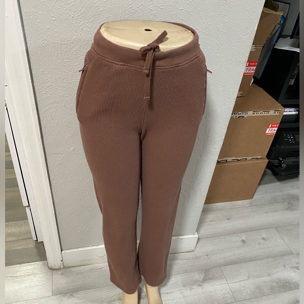 SKIMS Brown Ribbed Track Pants